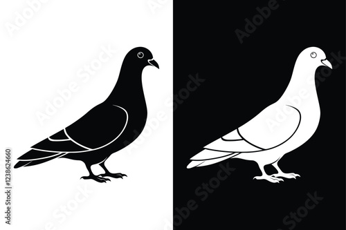 High-Quality Pigeon Bird Silhouette Vector for Designers