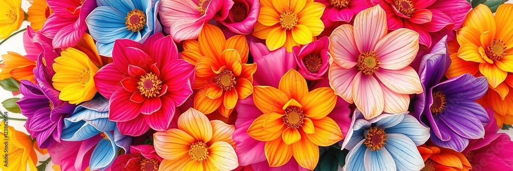 Fototapeta premium Abstract Floral Tapestry: Layered Textures in Vibrant Hues