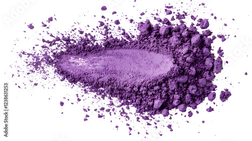 Vibrant Purple Powder Spreading Across White Surface Background