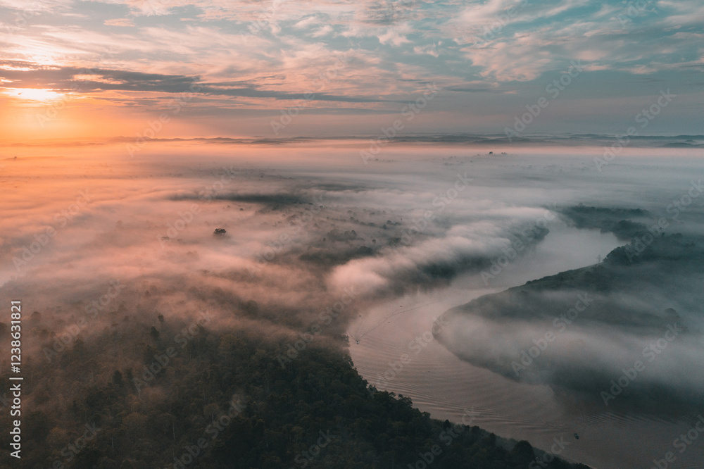 Fototapeta premium sunrise over river