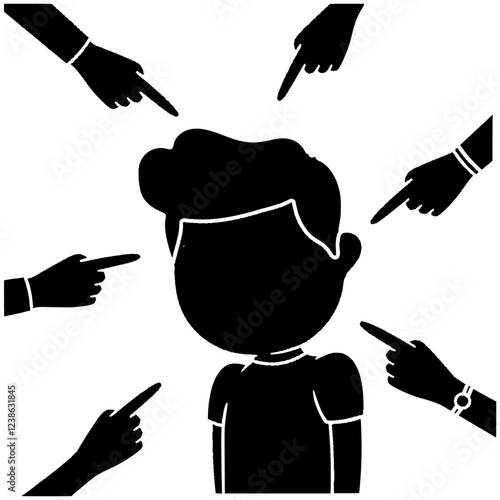 stop illustration bullying silhouette abuse logo violence icon aggression outline kid problem bully child awareness school social stress victim shape kids vector graphic background