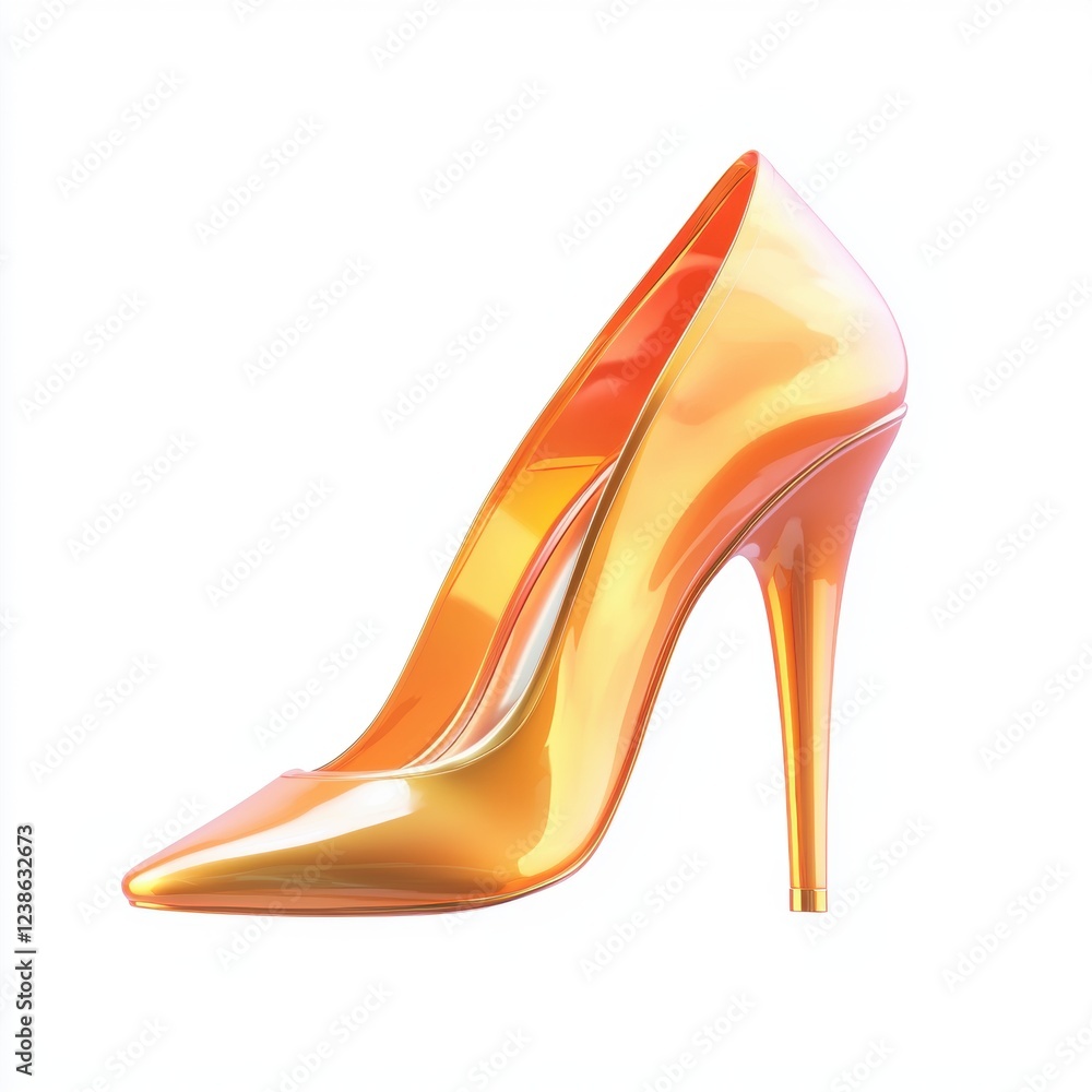 Elegant high heels with glossy finish, isolated on white background Elegant high heels with glossy finish, isolated on white background