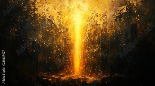 Wallpaper Mural Golden Light Illuminates Dark Forest Path. AI Generated Torontodigital.ca