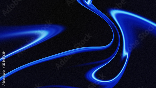 Dark background with wavy blue light, technology concept