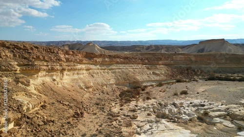 View from above of the Negev Desert Mountains