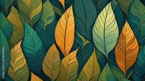 Natural Leaf Pattern Background - Stock Photography