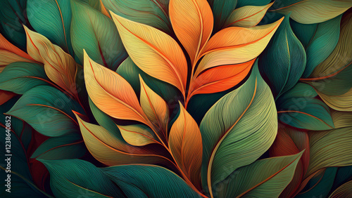 Vibrant Leaf Background for Nature-Inspired Designs