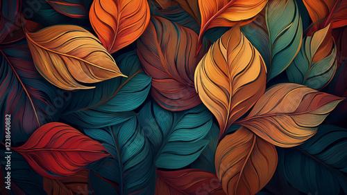 Wallpaper Mural Natural Leaf Foliage Background for Design - Stock Photography Torontodigital.ca