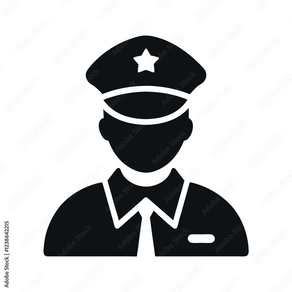 police officer silhouette vector icon design police officer silhouette vector icon design