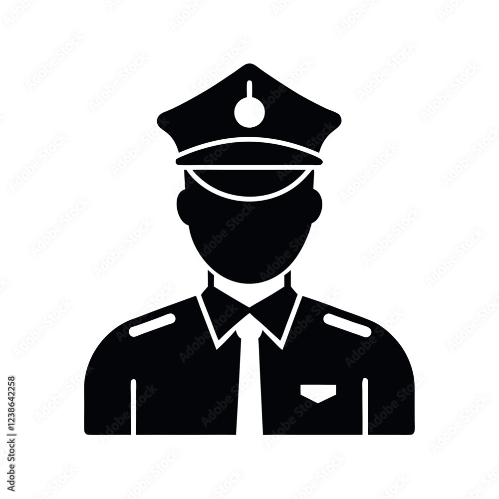 police officer silhouette vector icon design police officer silhouette vector icon design