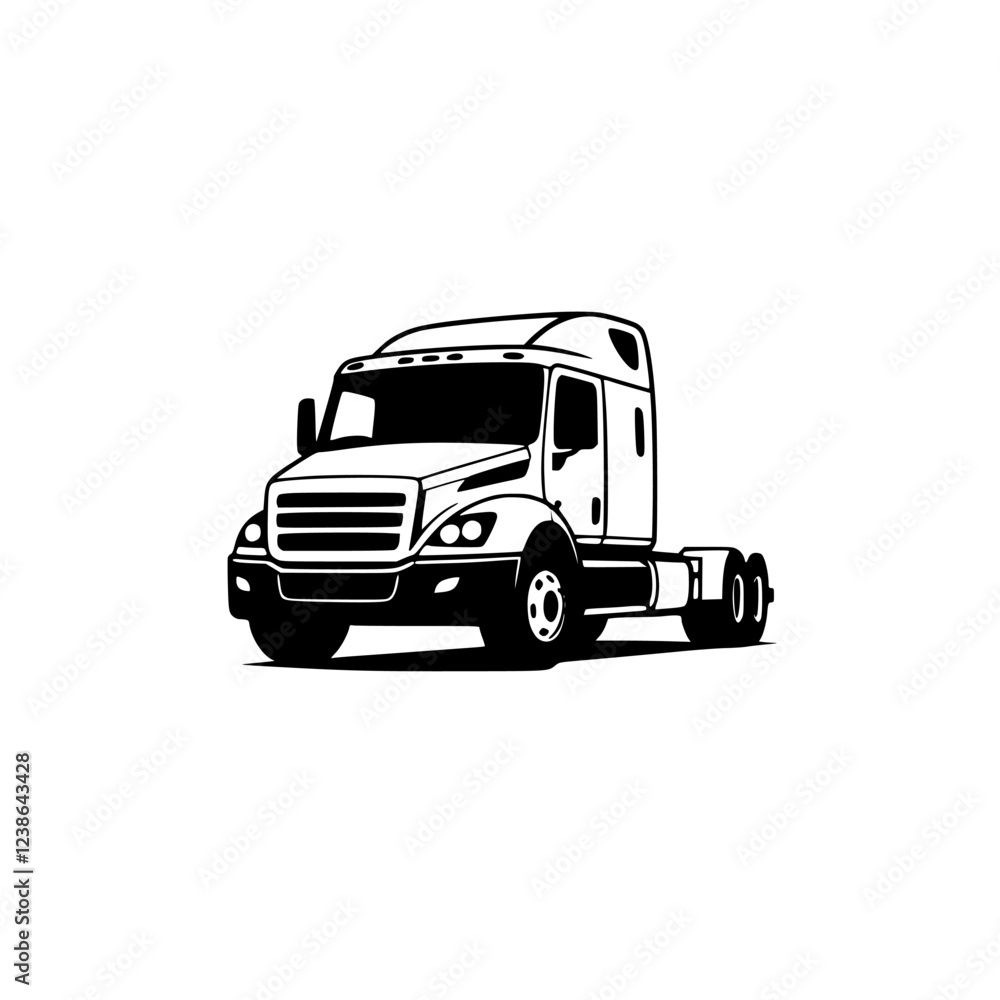 Powerful Semi Truck: A Majestic Symbol of Cargo Transportation and Global Logistics Powerful Semi Truck: A Majestic Symbol of Cargo Transportation and Global Logistics
