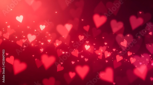 Wallpaper Mural Romantic Background with Soft Red Hearts and Gentle Bokeh Light Effects for Love Themes and Celebrations Torontodigital.ca
