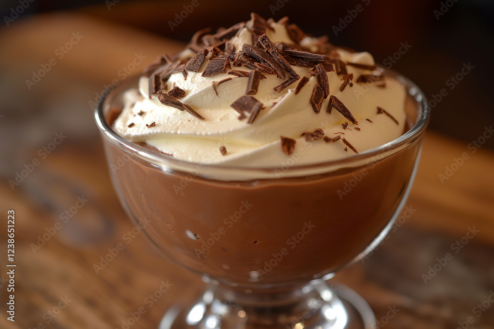 A bowl of chocolate ice cream with whipped cream and chocolate chips on top A bowl of chocolate ice cream with whipped cream and chocolate chips on top