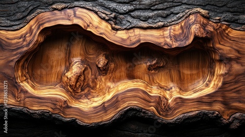 Wallpaper Mural Carved olive wood with unique texture and pattern. Torontodigital.ca