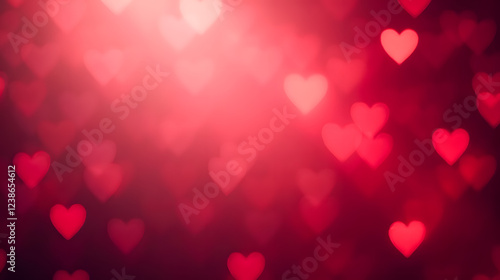 Wallpaper Mural Romantic Background with Blurred Heart Shapes in Red and Pink Color Scheme for Valentine's Day or Love Themes Torontodigital.ca