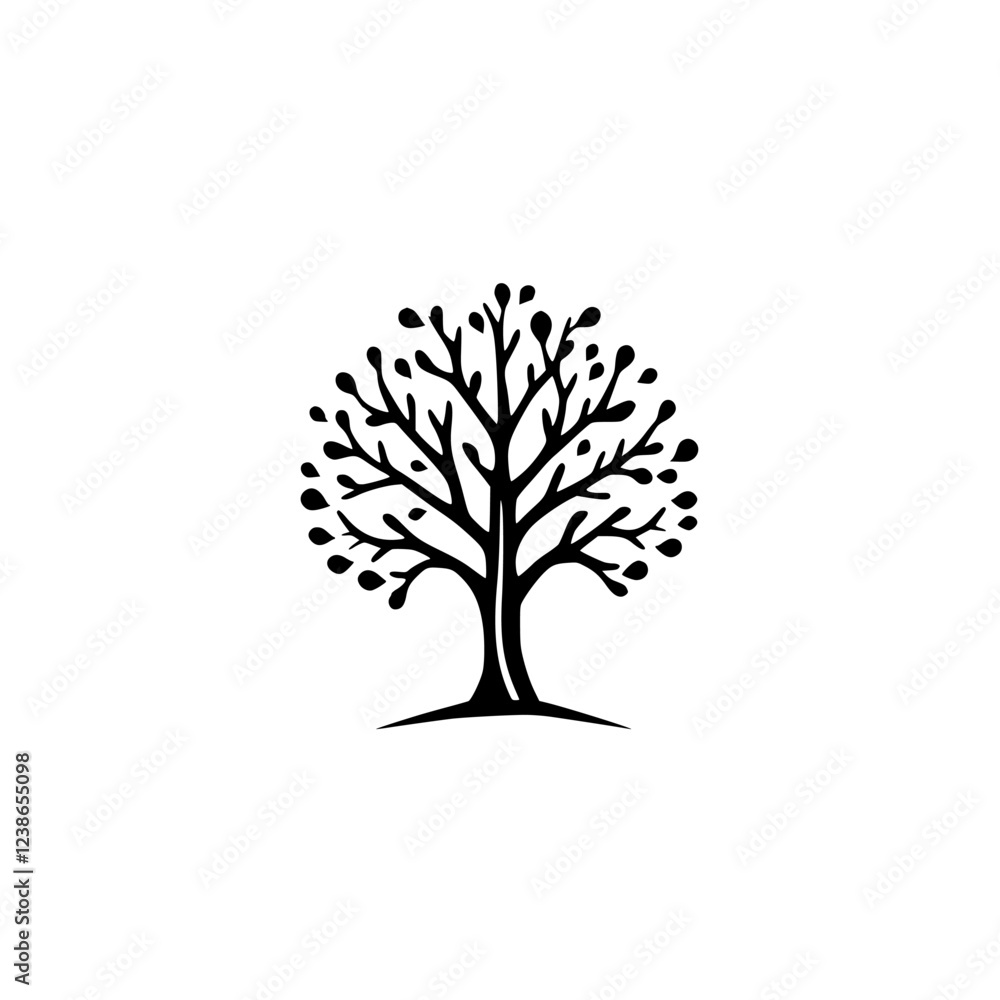 Black and White Tree Illustration: Minimalist Nature Design. Perfect for logo, symbol, or botanical art print. Simple, elegant, and versatile graphic. Black and White Tree Illustration: Minimalist Nature Design. Perfect for logo, symbol, or botanical art print. Simple, elegant, and versatile graphic.