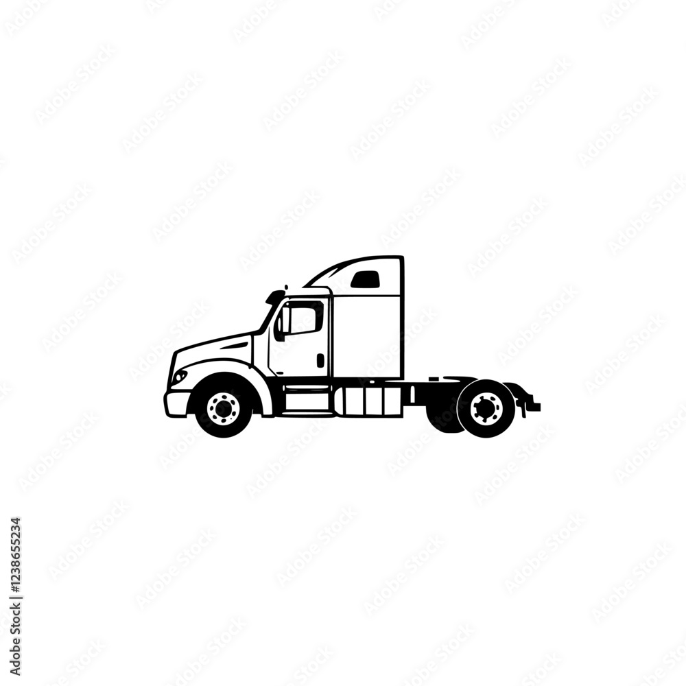 Powerful Semi-Truck: A Symbol of Freight Transportation and Global Logistics Powerful Semi-Truck: A Symbol of Freight Transportation and Global Logistics