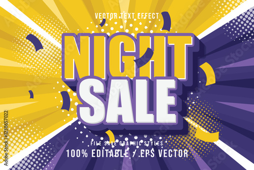 Night sale text effect premium editable vector