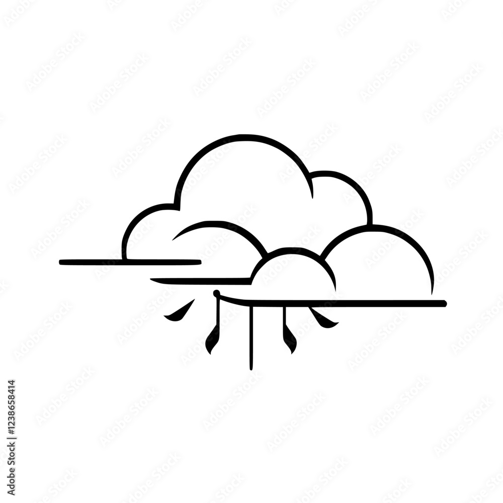Cloud and Sky Line Art: Minimalist Nature Illustration, Simple Weather Symbol, Graphic Design Icon Cloud and Sky Line Art: Minimalist Nature Illustration, Simple Weather Symbol, Graphic Design Icon