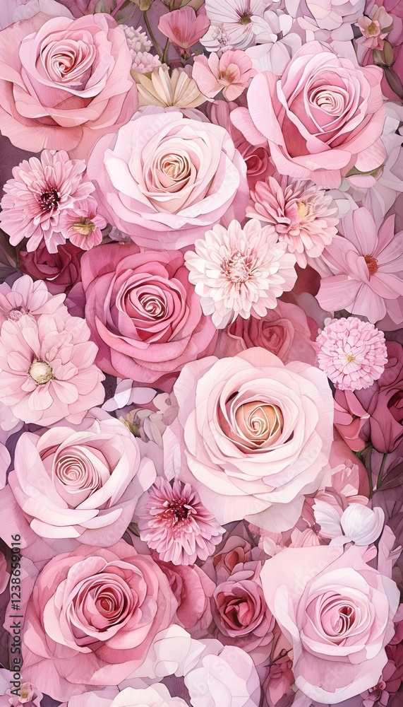 Fototapeta premium Wallpaper of Pink Flowers