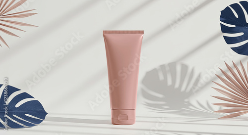 Luxurious Cream Jar Surrounded by Nature's Touch