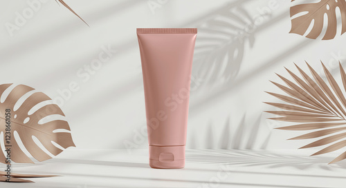 Luxurious Cream Jar Surrounded by Nature's Touch