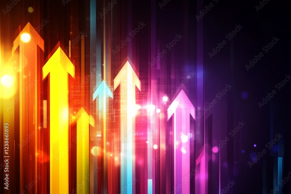 Abstract Colorful Ascending Arrows: Growth, Success, and Progress Visualization Abstract Colorful Ascending Arrows: Growth, Success, and Progress Visualization