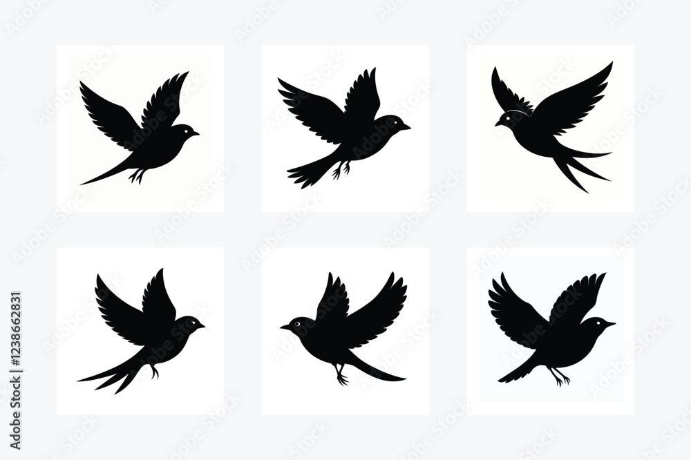 Obraz premium set of silhouettes of birds
