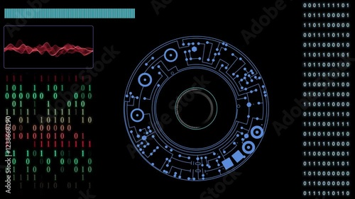 Indicators on the computer display, measurements, graphs and calculations