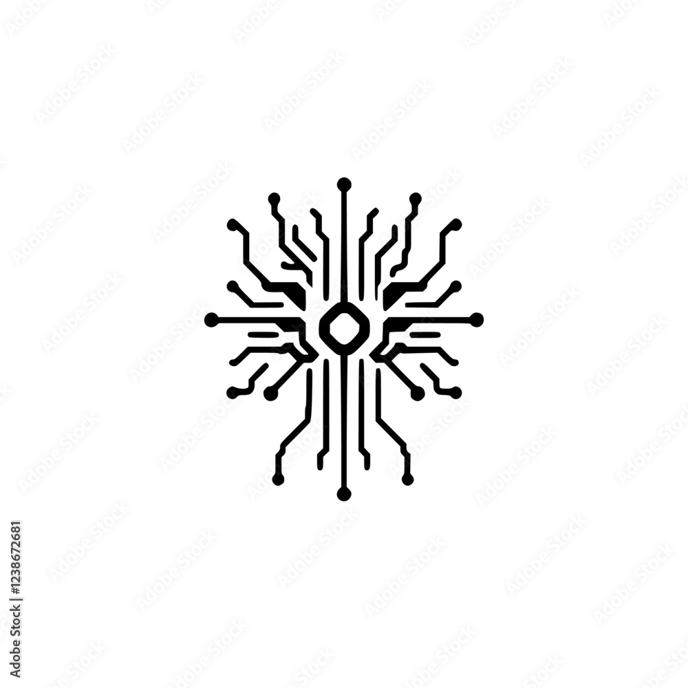 Abstract Circuit Board Network: Digital Technology Connection, Modern Innovation Design. Geometric Lines Pattern, Simple Vector Illustration, Clean Graphic Abstract Circuit Board Network: Digital Technology Connection, Modern Innovation Design. Geometric Lines Pattern, Simple Vector Illustration, Clean Graphic