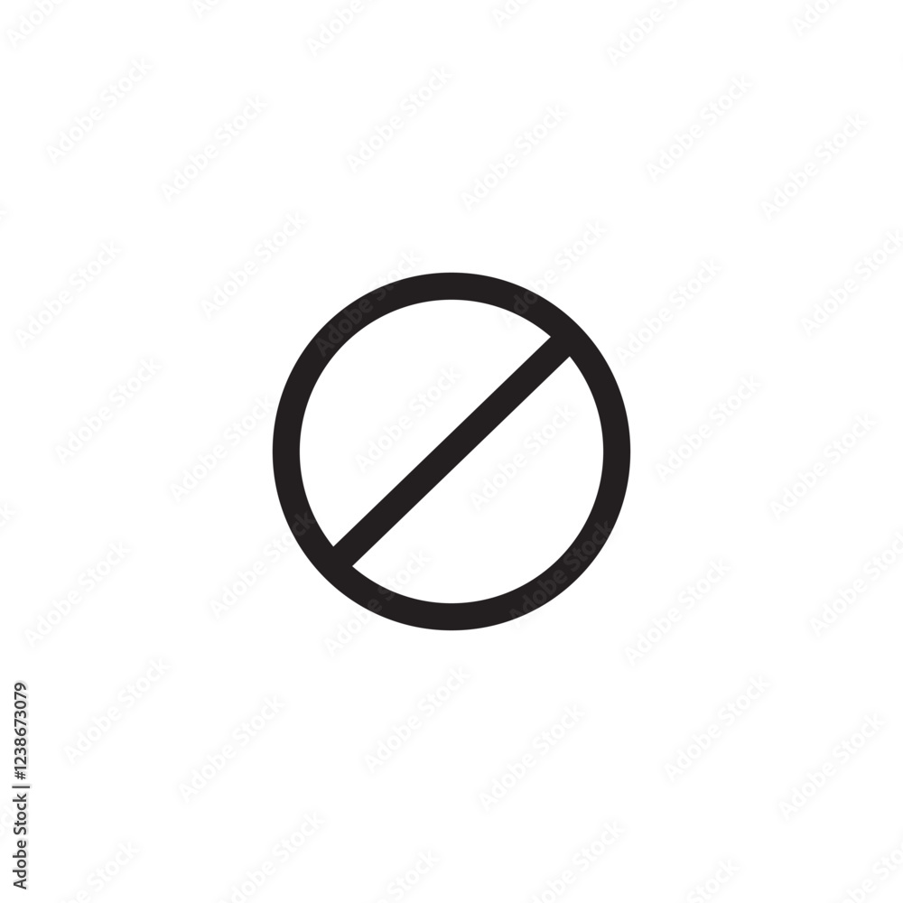 Ban Sign vector illustration, Prohibited circle sign, Ban icon isolated, Prohibition red icon