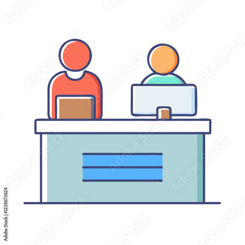 registration desk icon, registration desk vector illustration-simple illustration of registration desk, perfect for registration desk logos and icons
