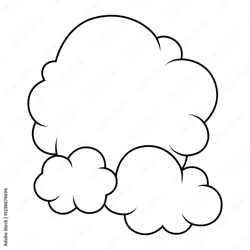 Illustration of clouds. Cartoon cute image of overcast sky. Illustration of clouds. Cartoon cute image of overcast sky.