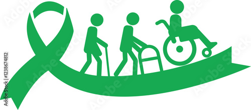 cerebral palsy awareness ribbon design vector