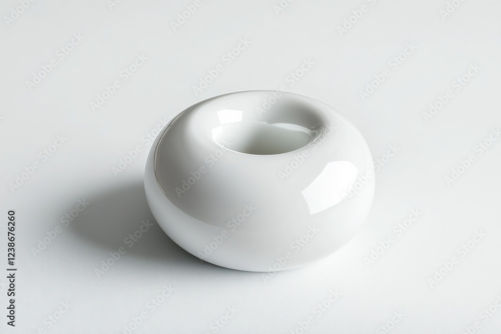 White ceramic fermentation weights with smooth surface, isolated on white background, food preservation concept White ceramic fermentation weights with smooth surface, isolated on white background, food preservation concept