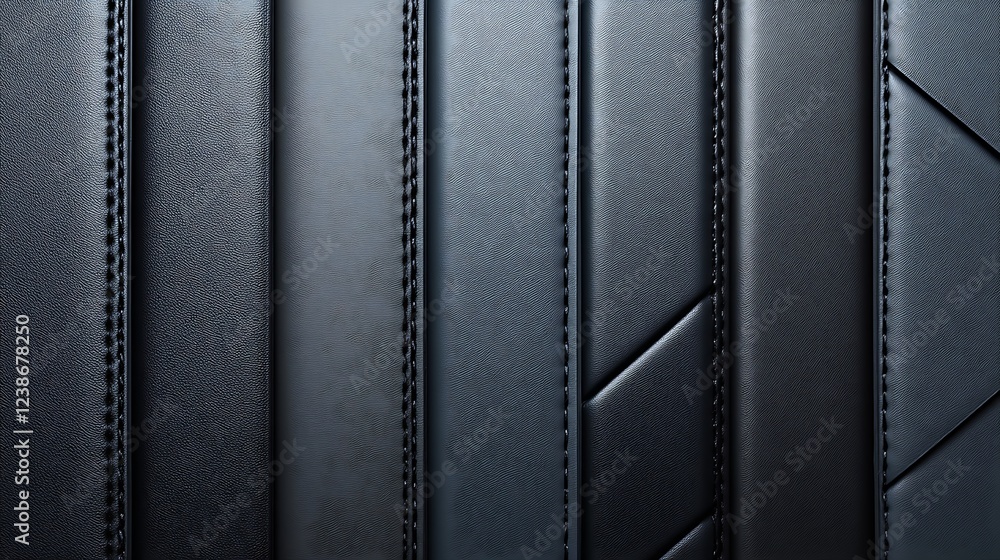 Dark Leather Texture With Stitching Detailing Dark Leather Texture With Stitching Detailing