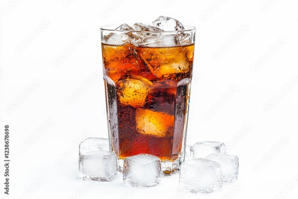 Glass with ice on white background. Glass with ice on white background.