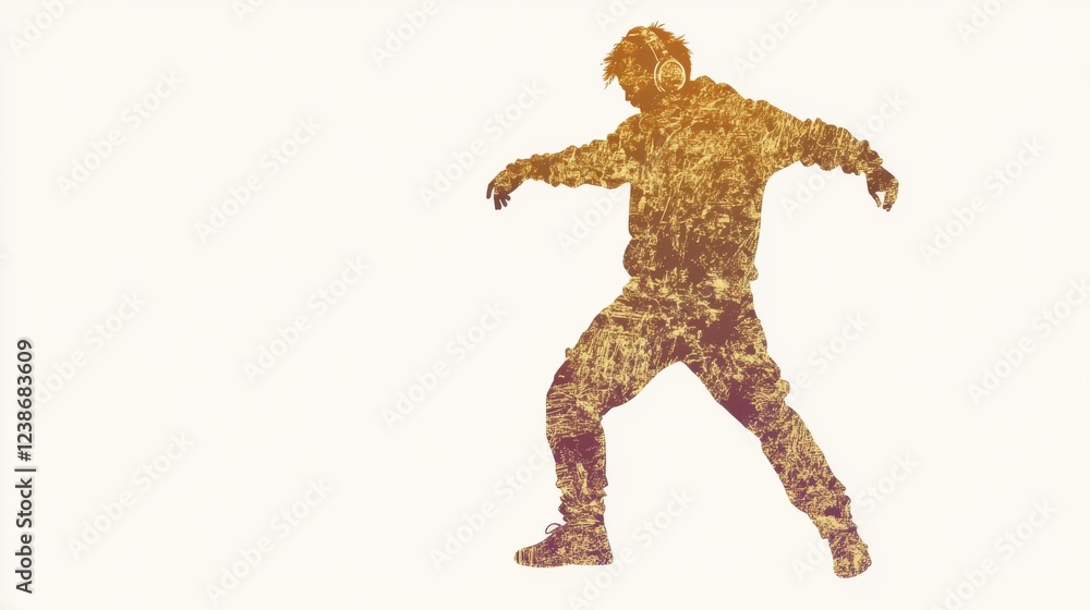 Abstract Dynamic Figure in Warm Gold and Brown Hues Abstract Dynamic Figure in Warm Gold and Brown Hues