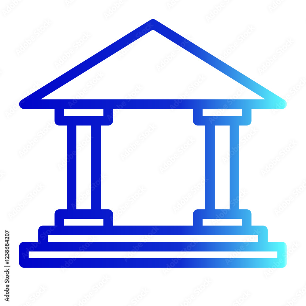 Government Icon With Line Gradient Style Government Icon With Line Gradient Style