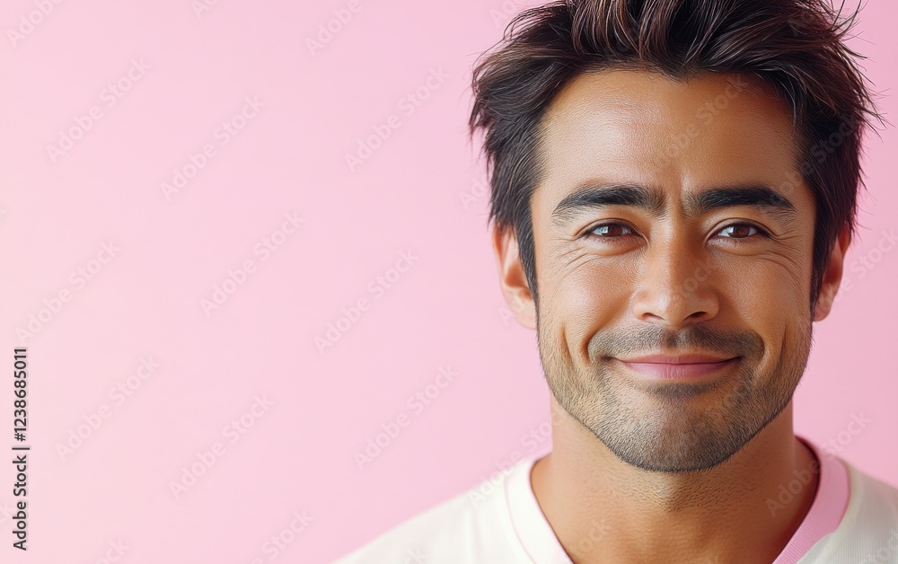 Fototapeta premium A man with a color shirt