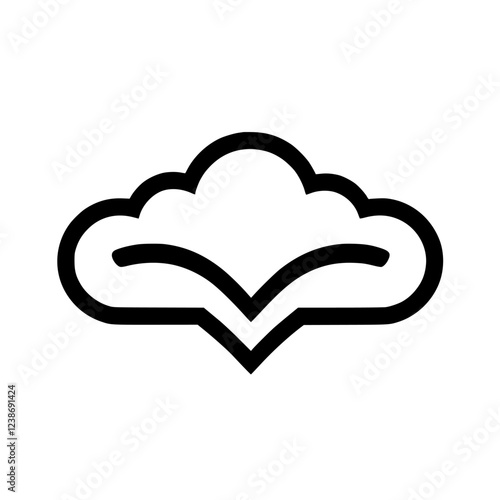 Cloud Icon: A Simple Vector Graphic Representing Weather, Nature, and the Sky