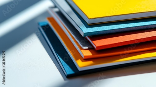 Vibrant Stack of Colorful Notebooks for Creative Inspiration