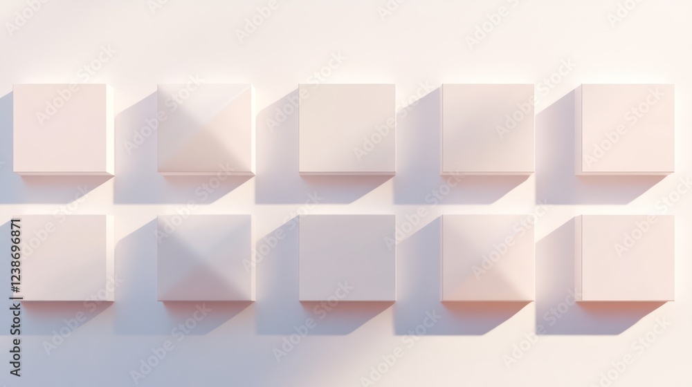 Obraz premium Panels neatly placed on a soft white background with a light shadow gradient for a floating effect.