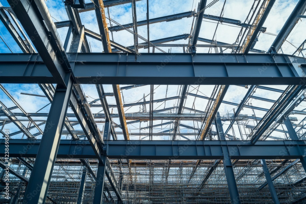 Structure of steel for building under construction Structure of steel for building under construction