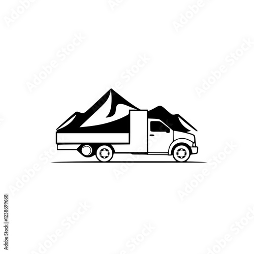 Mountain Peak Delivery: Truck Transportation in Scenic Landscape