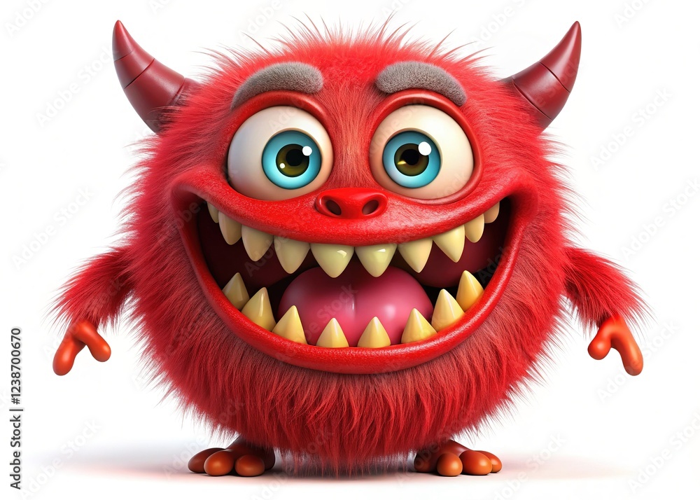 AI-generated Halloween monster, red and scary. Spooky digital art. AI-generated Halloween monster, red and scary. Spooky digital art.
