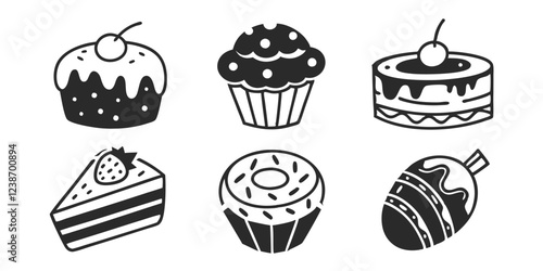 Hand-Drawn Bakery Shop Illustration Collection – Sweets, Pastries & Baking Goods