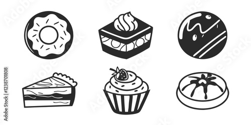 Hand-Drawn Bakery Shop Illustration Collection – Sweets, Pastries & Baking Goods
