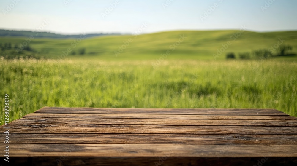 Empty Wooden Table With Vibrant Spring Meadow Flowers Background Display Empty Wooden Table With Vibrant Spring Meadow Flowers Background Display