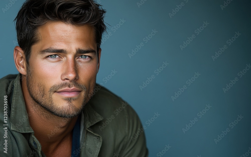 handsome man wearing casual clothing, want to smiling handsome man wearing casual clothing, want to smiling